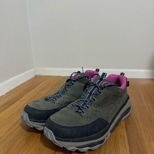 Hoka Gray and Pink Hiking Shoes